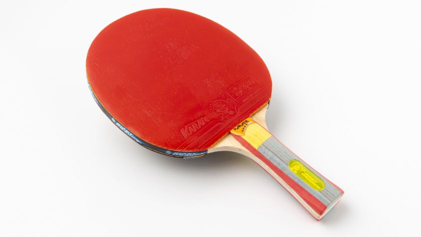 Caisse de batte de ping-pong de nature de Brown, couverture de palette de  ping-pong pour la concurrence